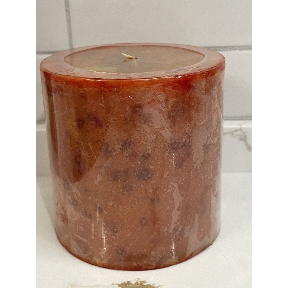 Crate & Barrel Pumpkin Spice Candle Pillar Scent 4 x 4 in Single Wick New Sealed